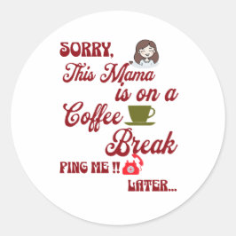 Adesivo Redondo Esta Mães em um presente de Dia de as mães de café