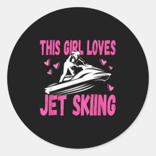 Adesivo Redondo Esta Menina Adora Jet Skiing Jet Ski Girl