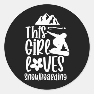 Adesivo Redondo Esta Menina Adora Snowboard Lover Snowboard Snowb
