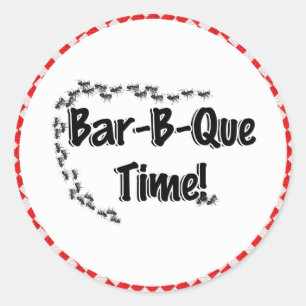 Adesivo Redondo Está na hora do CHURRASCO! Fecho da Mesa com verif