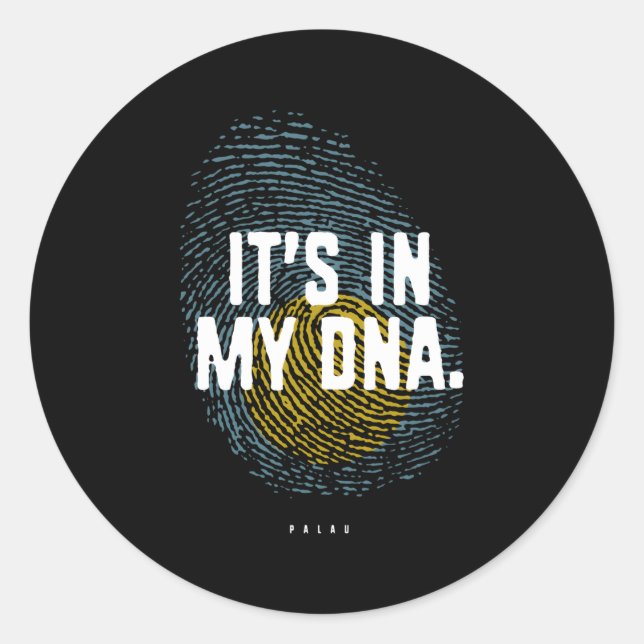Adesivo Redondo Está Nas Raízes Do Meu Dna Palau Flag Palauan (Frente)
