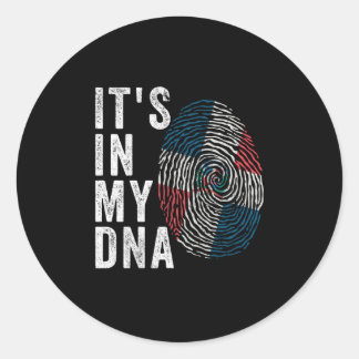 Adesivo Redondo Está no meu DNA - Bandeira da República Dominicana