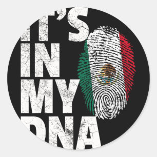 Adesivo Redondo Está No Meu Dna Bandeira Mexicana Do México Cinco 