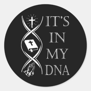 Adesivo Redondo Está no meu DNA Confie em Deus Jesus Cristo Homens