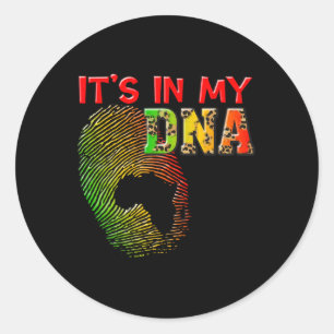 Adesivo Redondo Está no meu DNA, História Negra, Roota o Dedo Afri