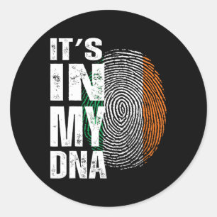 Adesivo Redondo Está No Meu Dna Irlanda Bandeira Irlandesa Present