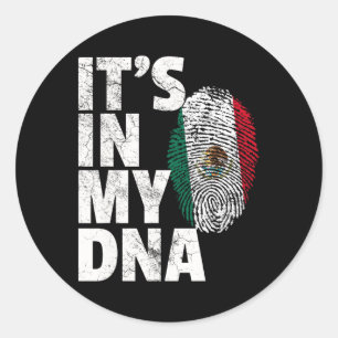 Adesivo Redondo Está no meu Dna Mexicano Bandeira Cinco de Mayo G