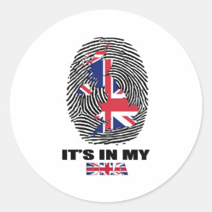 Adesivo Redondo Está no meu DNA Reino Unido Patriótico Britânic