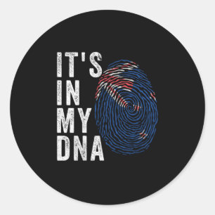 Adesivo Redondo Está no meu DNA - Sinalizador Nova Zelândia