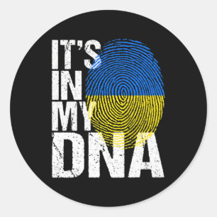 Adesivo Redondo Está no meu DNA Ucrânia Sinalizador Ucraniano Home