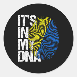 Adesivo Redondo Está no meu DNA Ucrânia Vintage Retro Ucraniano Uk