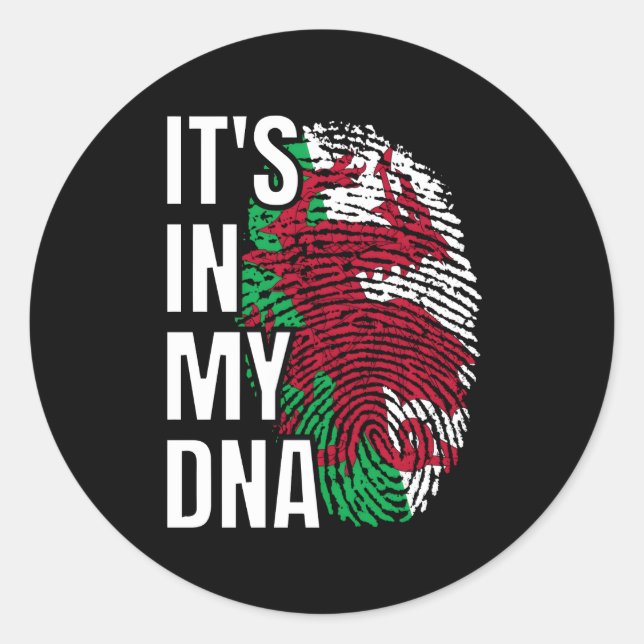 Adesivo Redondo Está No Meu Dna Welsh Flag Wales (Frente)