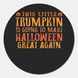Adesivo Redondo Esta Pequena Trumpkin Vai Fazer O Halloween Gr