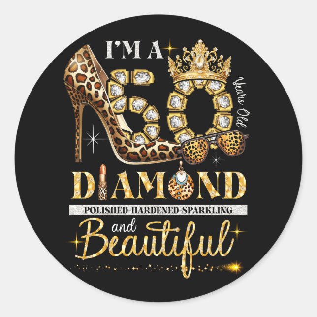 Adesivo Redondo Esta Rainha Faz 50 Pareceres Fabulosos Aniversário (Frente)