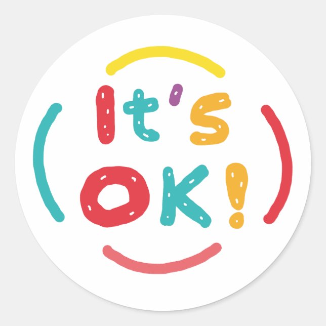 Adesivo Redondo Está tudo bem! (Frente)