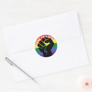 Adesivo Redondo Está tudo bem dizer direitos de homossexuais Gay