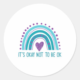 Adesivo Redondo Está Tudo Bem Não Estar Bem, Retrorna O Suicídio D