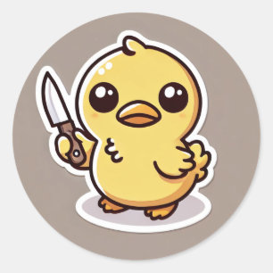 Adesivo Redondo Estabilidade: O Pato Kawaii
