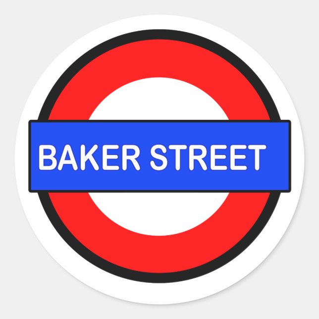 Adesivo Redondo Estação de Baker Street Underground (Frente)