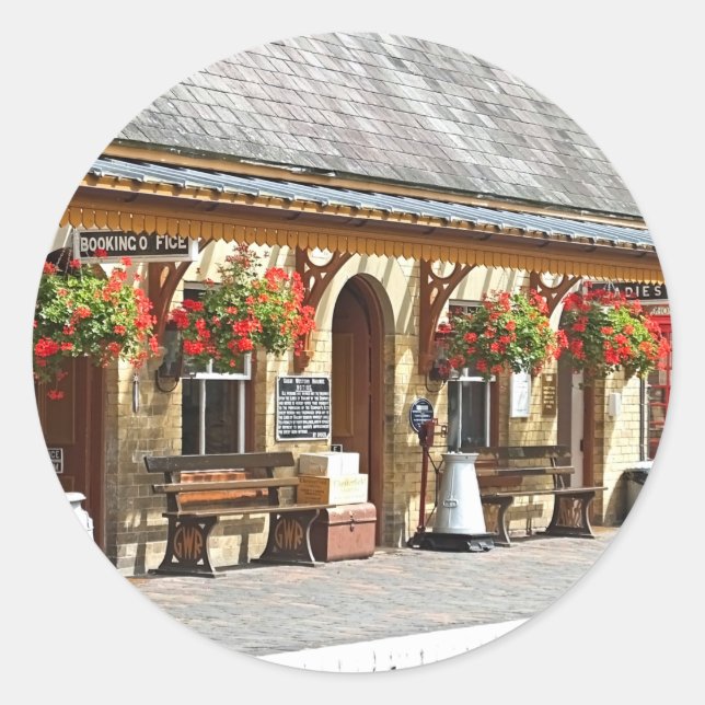 ADESIVO REDONDO ESTAÇÃO DE COMBOIO ANTIGO (Frente)