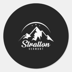 Adesivo Redondo estação de esqui stratton vermont esqui snowboard