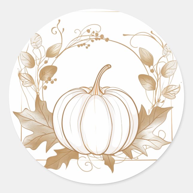 Adesivo Redondo Estação de Pumpkin: Queda (Frente)