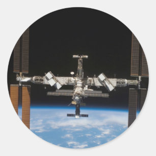 Adesivo Redondo Estação espacial internacional -- Visto de
