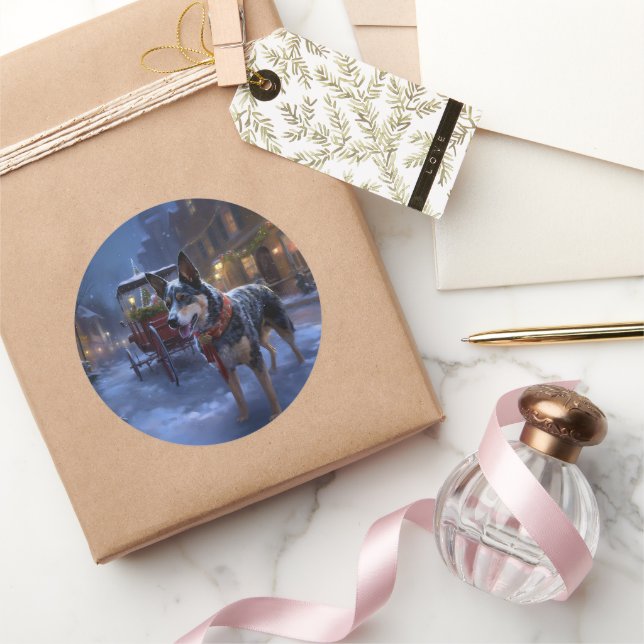 Adesivo Redondo Estação Festiva de Natal Australiana (Presentear)