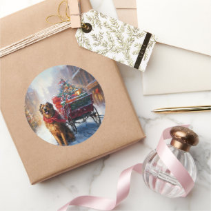 Adesivo Redondo Estação Festiva de Natal do Setentrional Irlandês