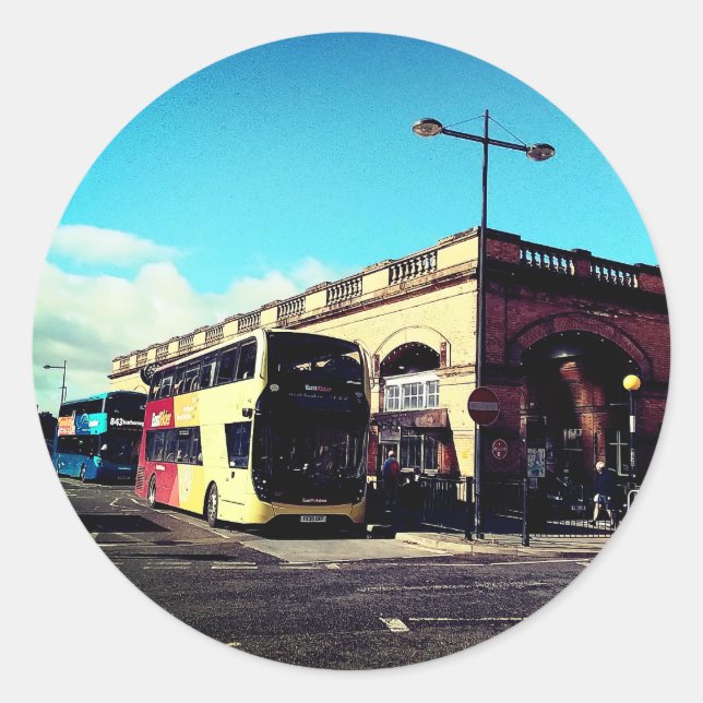 Adesivo Redondo Estação fora de York (Frente)