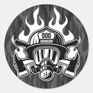 Adesivo Redondo Estação Personalizada de Bombeiros de Emergênci