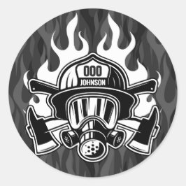 Adesivo Redondo Estação Personalizada de Bombeiros de Emergência