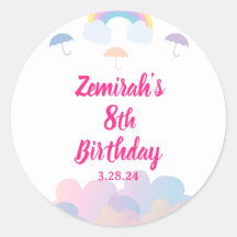 Estação Rainy - Guarda-chuvas Pastel e Nuvens