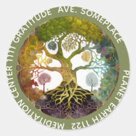 Adesivo Redondo Estações | Árvore da Vida