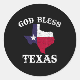 Adesivo Redondo Estado Americano Texas Flag Texan Deus abençoe Tex
