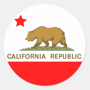 Adesivo Redondo Estado da Califórnia
