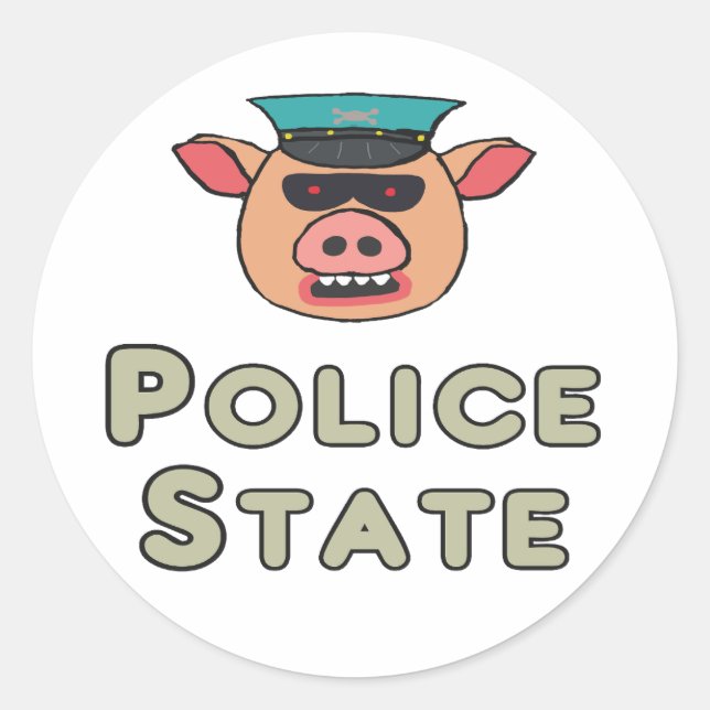 Adesivo Redondo Estado da Polícia (Frente)