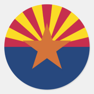Adesivo Redondo Estado de bandeira da Arizona
