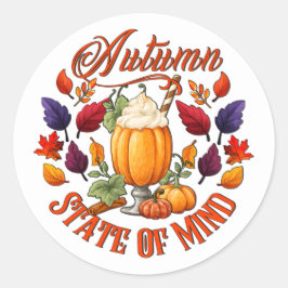 Adesivo Redondo Estado de espírito do outono