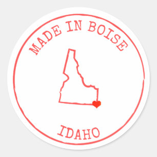 Adesivo Redondo Estado de Idaho/Endereço/Empresa/Personalizado de