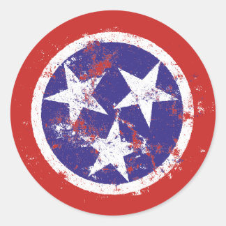 Adesivo Redondo Estado Distinto Pavilhão Dos Stickers Do Tennessee