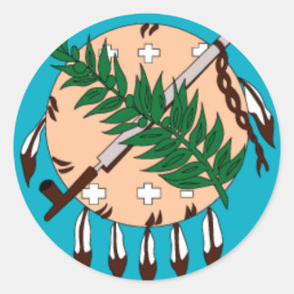 Adesivo Redondo Estado do Bandeira de Oklahoma