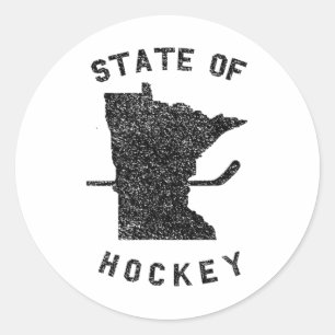 Adesivo Redondo Estado Do Hockey Minnesota