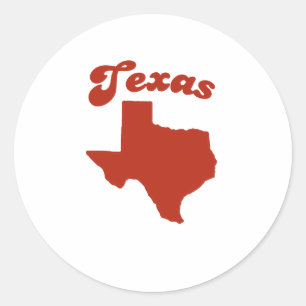Adesivo Redondo Estado do vermelho de TEXAS
