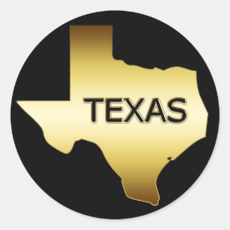 Adesivo Redondo ESTADO Dourado DO TEXAS