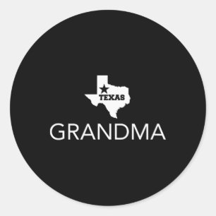 Adesivo Redondo Estado Familiar Do Texas: Vovó Orgulhosa Do Texas