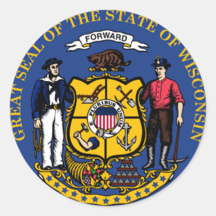 Adesivo Redondo Estado seal.jpg de Wisconsin