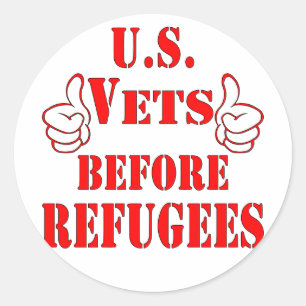 Adesivo Redondo Estados Unidos antes dos refugiados