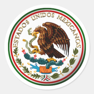 Adesivo Redondo Estados Unidos Mexicanos
