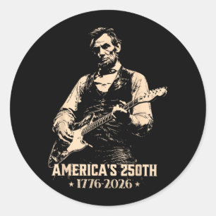 Adesivo Redondo Estados Unidos Vintage 250 Aniversário Abe Lincoln